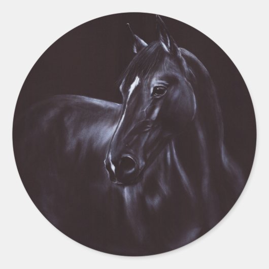 手絵を描ウマ科の術 ラウンドシール (正面)