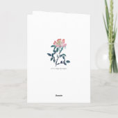 手絵を描エレガント水カラー野生バラ花 サンキューカード (裏面)