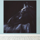 手絵を描エレガント黒馬 キャンバスプリント (インサイチュ (ウッドフロア))