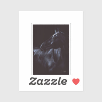 手絵を描エレガント黒馬 シール