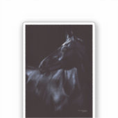 手絵を描エレガント黒馬 シール (正面)