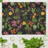 手絵を描カラフル異国熱帯果実の模様 キッチンタオル (折り畳み)