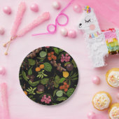 手絵を描カラフル異国熱帯果実の模様 ペーパープレート (パーティー)