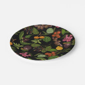 手絵を描カラフル異国熱帯果実の模様 ペーパープレート (アングル)