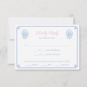 手絵を描クラシックジンジャー結婚ジャーの食事の選択 出欠カード (裏面)