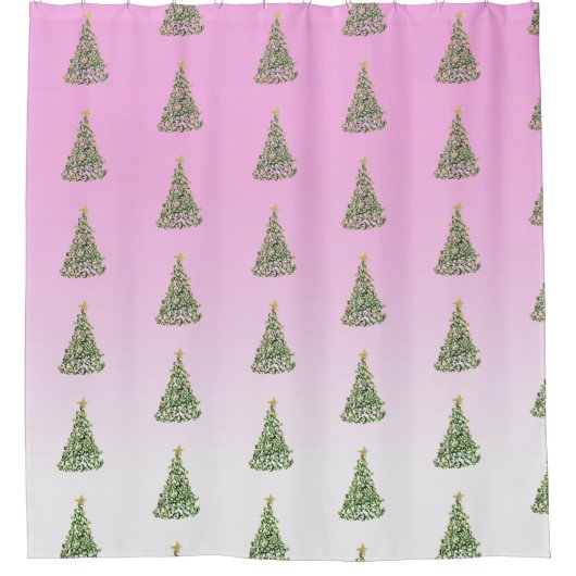 手絵を描クリスマスツリー抽象芸術 シャワーカーテン (正面)