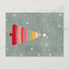 手絵を描クリスマスツリー シーズンポストカード