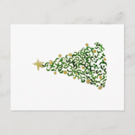 手絵を描クリスマスツリー ポストカード