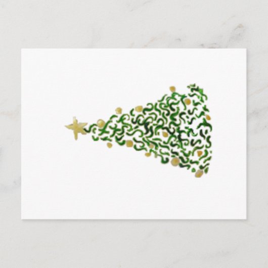 手絵を描クリスマスツリー ポストカード (正面)