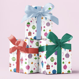 手絵を描クリスマス飾り包み紙 ラッピングペーパー