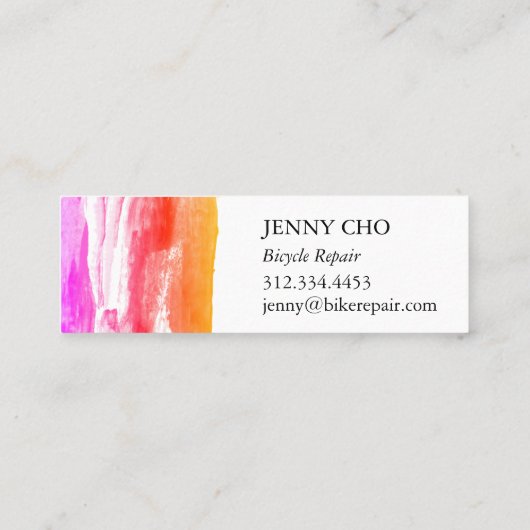 手絵を描ストライプ絵を描金ゴールド スキニー名刺 (裏面)