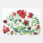 手絵を描フォークフローラデザイン ラッピングペーパーシート (正面3)