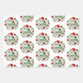 手絵を描フォークフローラデザイン ラッピングペーパーシート (正面)