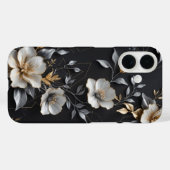 手絵を描フローラデザインと金ゴールド&シルバー Case-Mate iPhoneケース (裏面 (横))