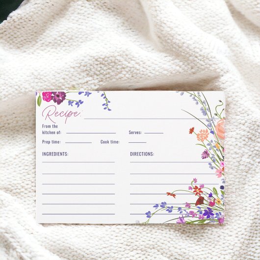 手絵を描フローラブライダルシャワーレシピ エンクロージャーカード