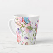 手絵を描フローラプリント カフェラテマグ (左アングル)