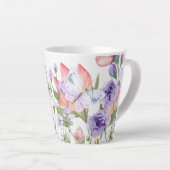 手絵を描フローラプリント カフェラテマグ (右アングル)