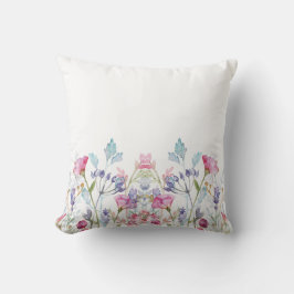手絵を描フローラプリント クッション