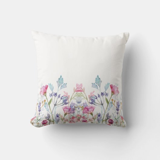 手絵を描フローラプリント クッション (正面)