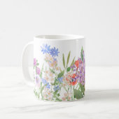 手絵を描フローラプリント コーヒーマグカップ (正面左)