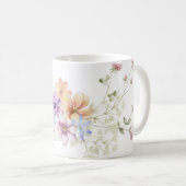 手絵を描フローラプリント コーヒーマグカップ (正面右)