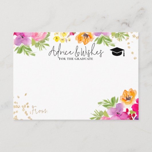 手絵を描フローラ卒業アドバイス エンクロージャーカード (正面)