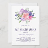 手絵を描フローラ水彩柱結婚ブランチ 招待状 (正面)