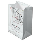 手絵を描フローラ結婚記念日 ミディアムペーパーバッグ (正面アングル)