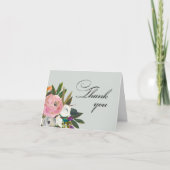 手絵を描フローラ80th誕生日パーティー サンキューカード (正面)