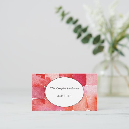 手絵を描モダン水カラー抽象芸術幾何学的 名刺 (スタンド正面)