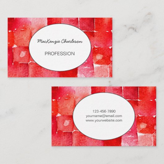 手絵を描モダン水カラー抽象芸術幾何学的 名刺 (正面/裏面)