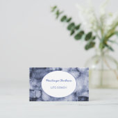 手絵を描モダン青ウォーター色抽象芸術ブシン 名刺 (スタンド正面)