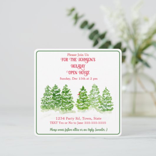 手絵を描冬の木がGをパーソナライズ 招待状 (スタンド正面)