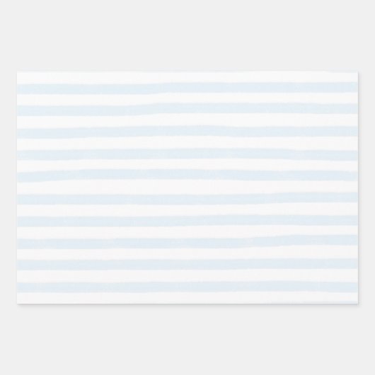 手絵を描名門私立校風の明の青ストライプいパターン ラッピングペーパーシート (正面3)