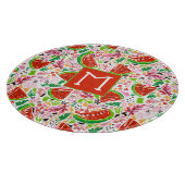 手絵を描夏の果柄 カッティングボード (角)