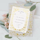 手絵を描小花フローラ枠Rsvp 箔シーズンポストカード