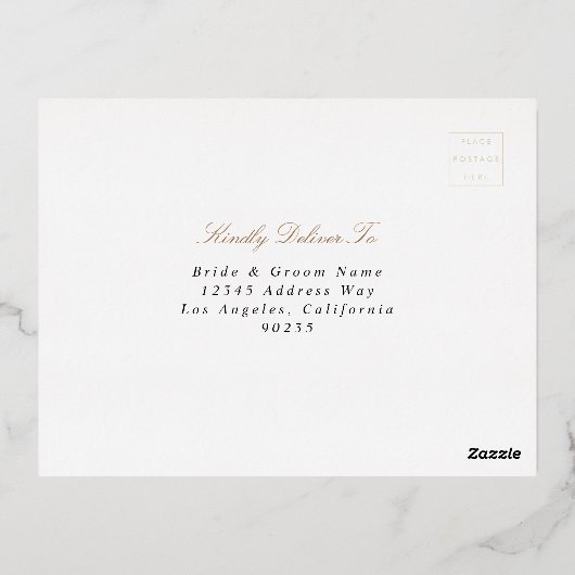 手絵を描小花フローラ枠Rsvp 箔シーズンポストカード (裏面)