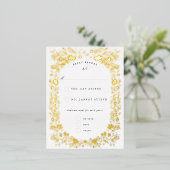 手絵を描小花フローラ枠Rsvp 箔シーズンポストカード (立ち正面)