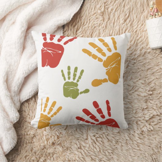 手絵を描手 クッション (ブランケット)