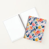 手絵を描抽象芸術フローラパーソナライズされた青 ノートブック (内部)