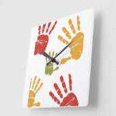 手絵を描掌 スクエア壁時計 (傾斜)