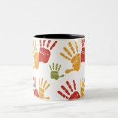 手絵を描掌 ツートーンマグカップ (中央)