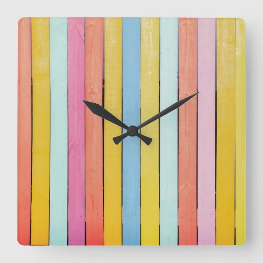 手絵を描柵 スクエア壁時計 (正面)