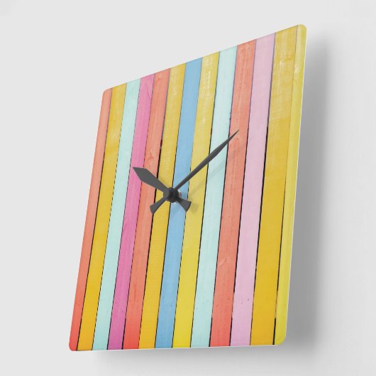 手絵を描柵 スクエア壁時計 (傾斜)