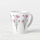 手絵を描桃色の野花 カフェラテマグ (右アングル)