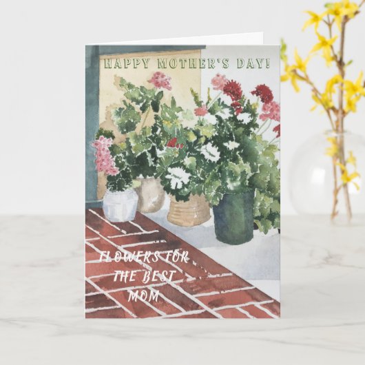 手絵を描水カラー最高のフローラ母の日 カード (黄色い花)