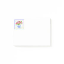 手絵を描水彩チューリップ青ストライプ水投手