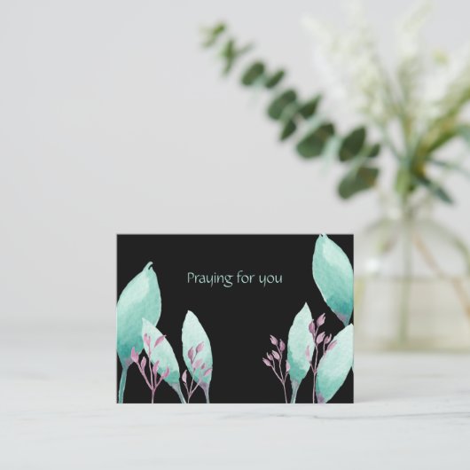 手絵を描水彩植物用祈の ノートカード (スタンド正面)