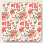 手絵を描水彩花模様–54098 コースター (正面)