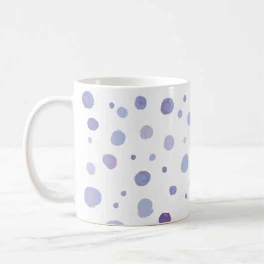 手絵を描水玉模様 コーヒーマグカップ (左)